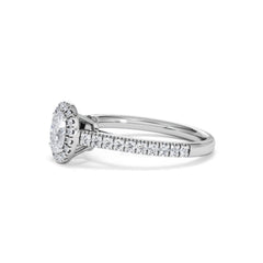 Georgina Lab Oval Diamond Halo Engagement Ring Platinum 1.00ct F/VS1