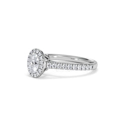 Georgina Lab Oval Diamond Halo Engagement Ring 18K White Gold 1.00ct F/VS1