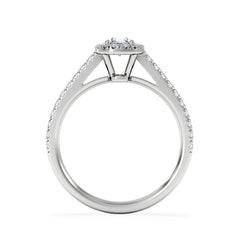 Georgina Lab Oval Diamond Halo Engagement Ring 18K White Gold 1.00ct F/VS1