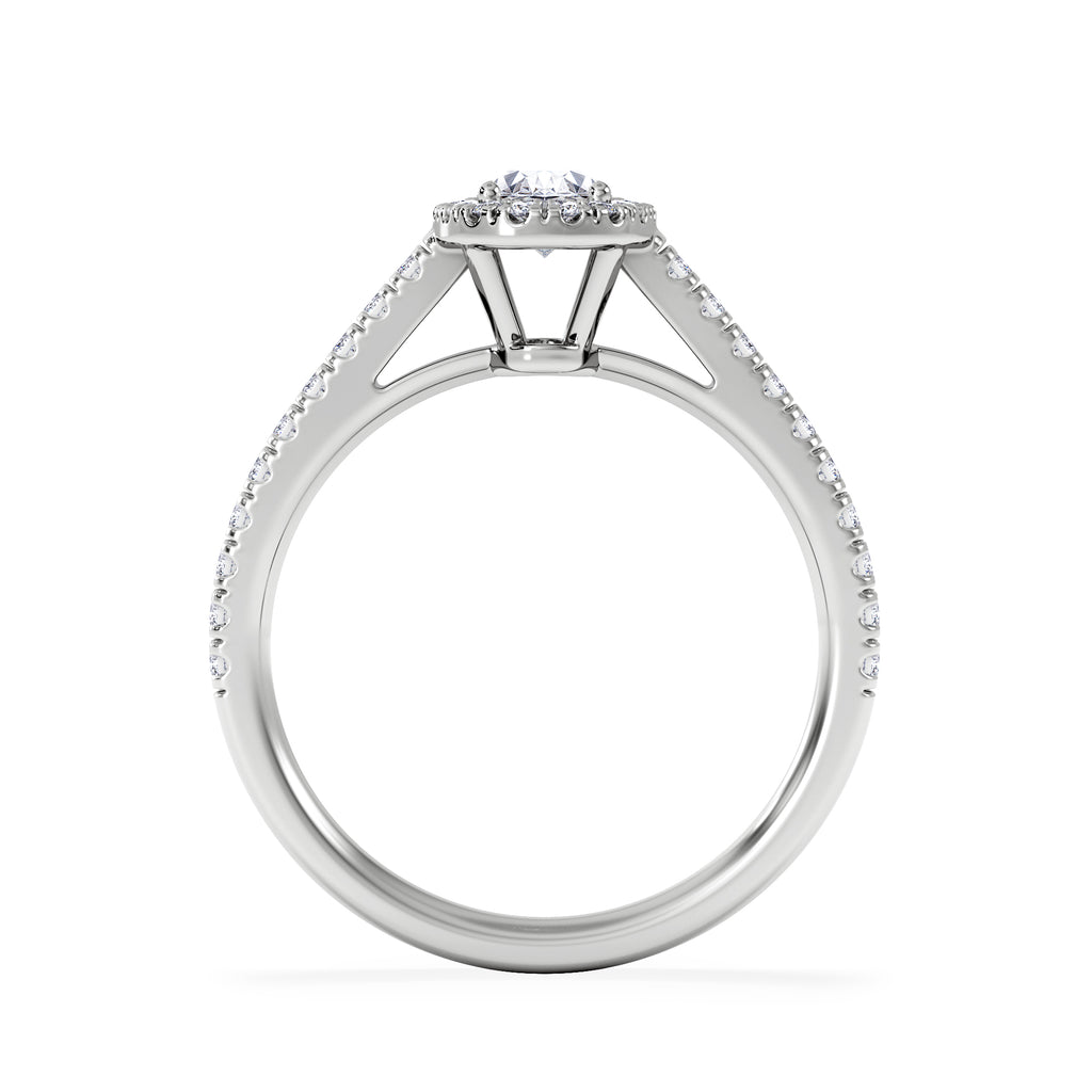 Georgina Lab Oval Diamond Halo Engagement Ring Platinum 1.00ct F/VS1