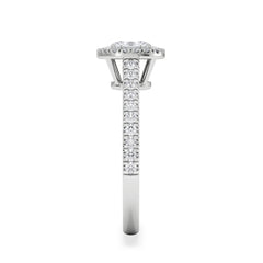 Georgina Lab Oval Diamond Halo Engagement Ring 18K White Gold 1.00ct F/VS1