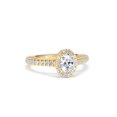 Georgina Lab Oval Diamond Halo Engagement Ring 18K Gold 1.00ct F/VS1
