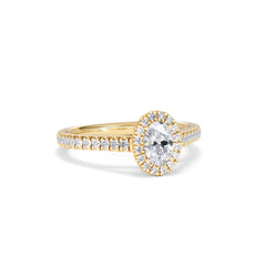 Georgina Lab Oval Diamond Halo Engagement Ring 18K Gold 1.00ct F/VS1