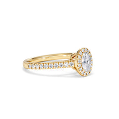 Georgina Lab Oval Diamond Halo Engagement Ring 18K Gold 1.00ct F/VS1