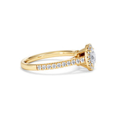 Georgina Lab Oval Diamond Halo Engagement Ring 18K Gold 1.00ct F/VS1