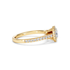 Georgina Lab Oval Diamond Halo Engagement Ring 18K Gold 1.00ct F/VS1