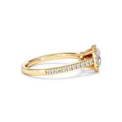 Georgina Lab Oval Diamond Halo Engagement Ring 18K Gold 1.00ct F/VS1