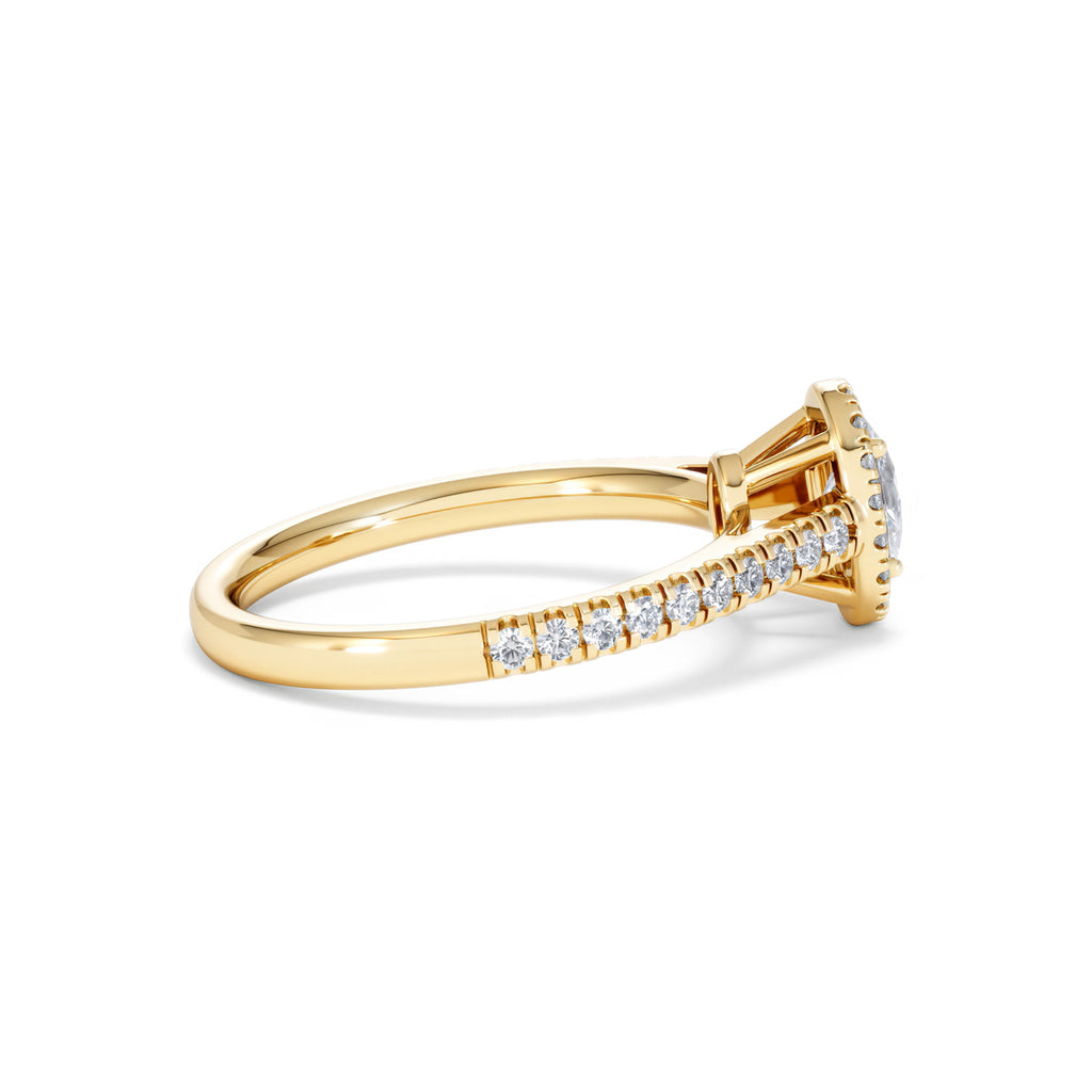 Georgina Lab Oval Diamond Halo Engagement Ring 18K Gold 1.00ct F/VS1