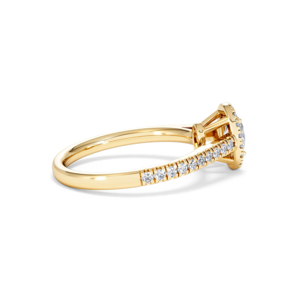 Georgina Lab Oval Diamond Halo Engagement Ring 18K Gold 1.00ct F/VS1