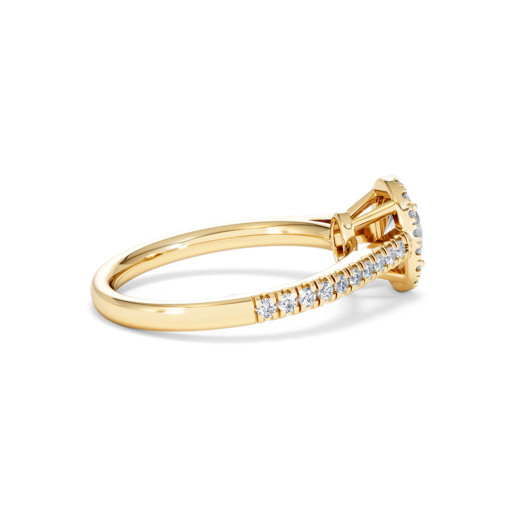 Georgina Lab Oval Diamond Halo Engagement Ring 18K Gold 1.00ct F/VS1