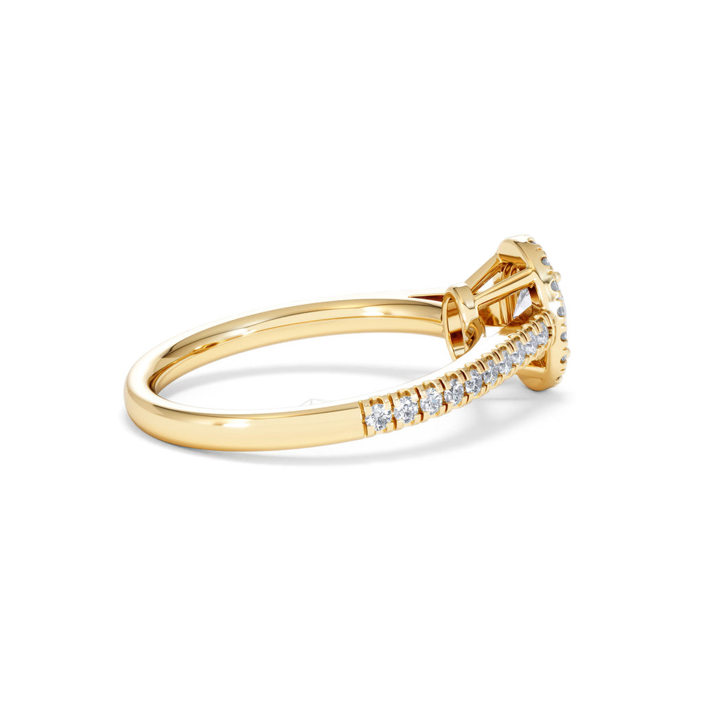 Georgina Lab Oval Diamond Halo Engagement Ring 18K Gold 1.00ct F/VS1