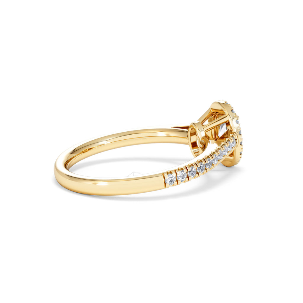 Georgina Lab Oval Diamond Halo Engagement Ring 18K Gold 1.00ct F/VS1