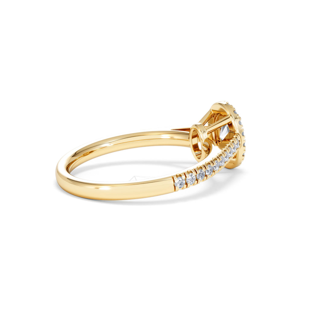 Georgina Lab Oval Diamond Halo Engagement Ring 18K Gold 1.00ct F/VS1