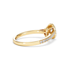 Georgina Lab Oval Diamond Halo Engagement Ring 18K Gold 1.00ct F/VS1