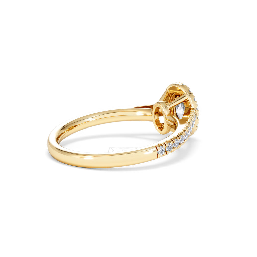 Georgina Lab Oval Diamond Halo Engagement Ring 18K Gold 1.00ct F/VS1