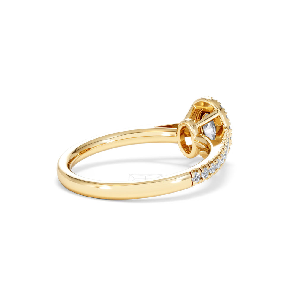 Georgina Lab Oval Diamond Halo Engagement Ring 18K Gold 1.00ct F/VS1