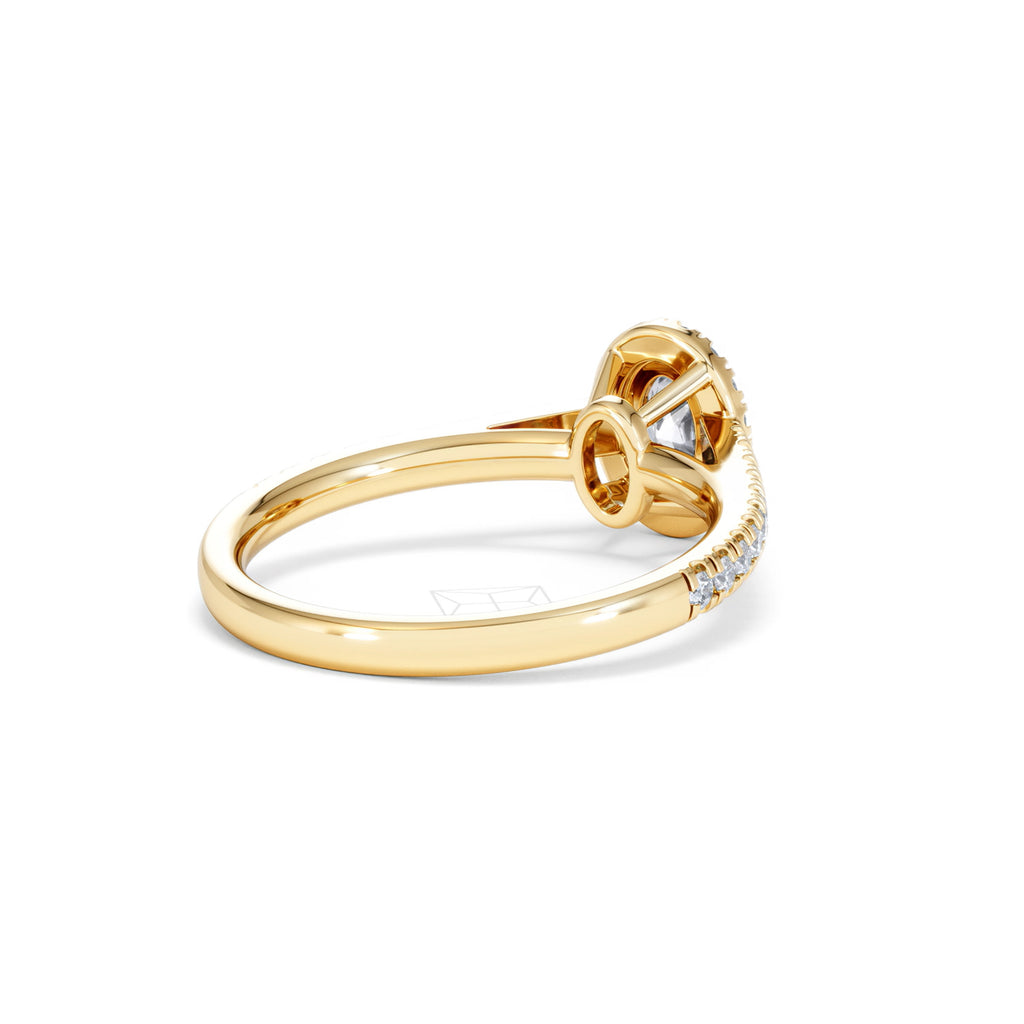 Georgina Lab Oval Diamond Halo Engagement Ring 18K Gold 1.00ct F/VS1