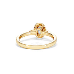 Georgina Lab Oval Diamond Halo Engagement Ring 18K Gold 1.00ct F/VS1