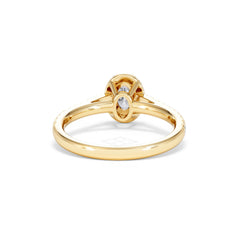 Georgina Lab Oval Diamond Halo Engagement Ring 18K Gold 1.00ct F/VS1