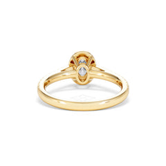 Georgina Lab Oval Diamond Halo Engagement Ring 18K Gold 1.00ct F/VS1