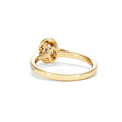 Georgina Lab Oval Diamond Halo Engagement Ring 18K Gold 1.00ct F/VS1