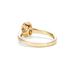 Georgina Lab Oval Diamond Halo Engagement Ring 18K Gold 1.00ct F/VS1
