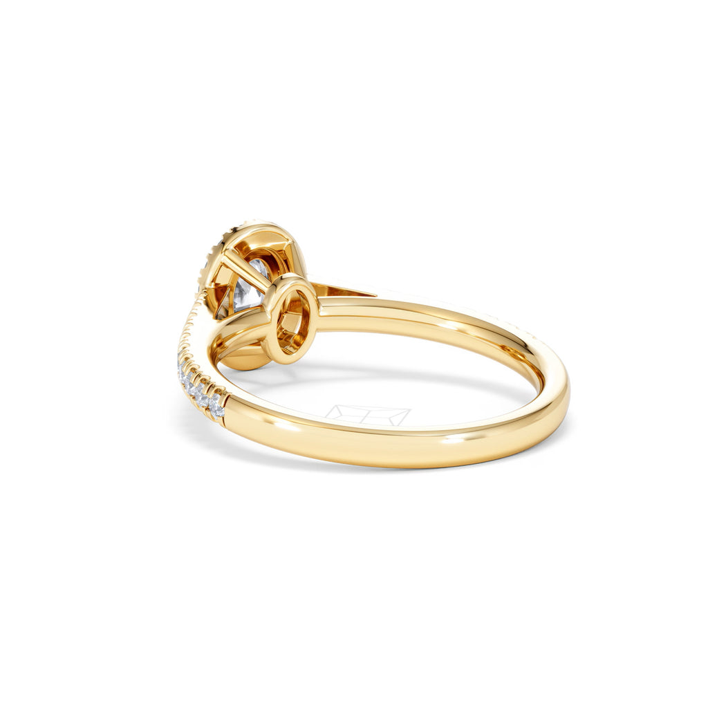 Georgina Lab Oval Diamond Halo Engagement Ring 18K Gold 1.00ct F/VS1