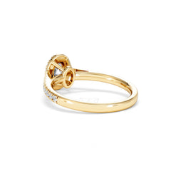 Georgina Lab Oval Diamond Halo Engagement Ring 18K Gold 1.00ct F/VS1