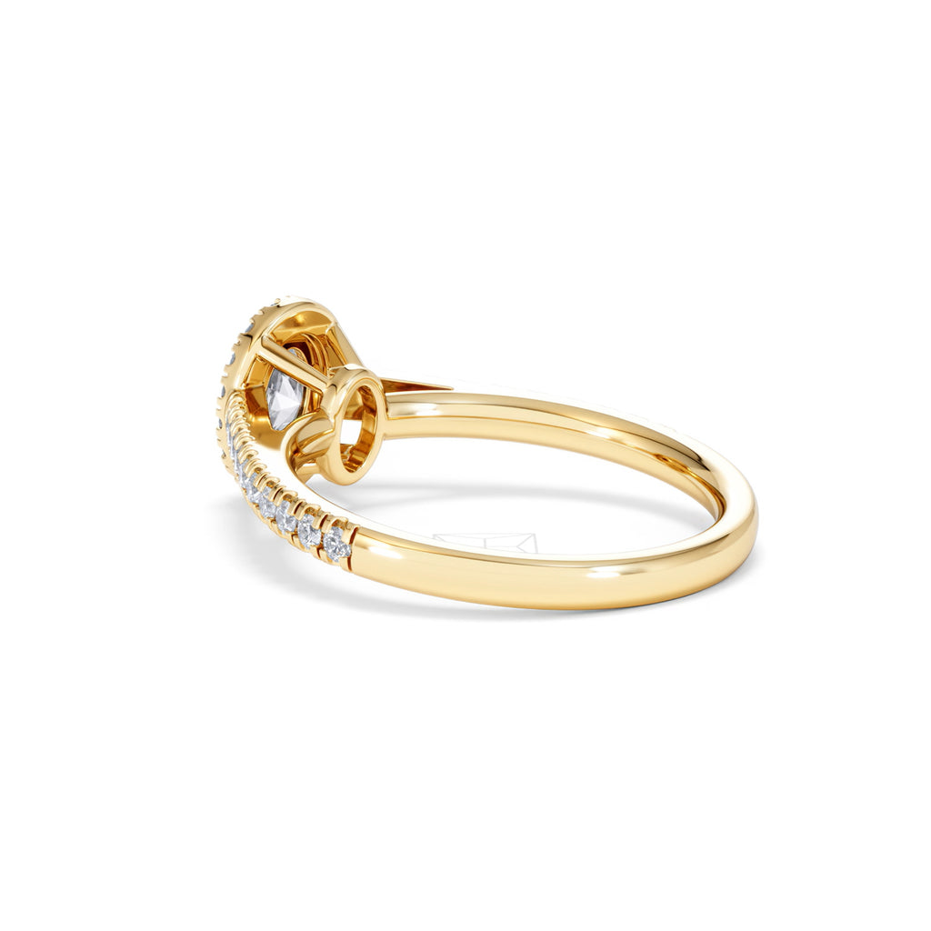 Georgina Lab Oval Diamond Halo Engagement Ring 18K Gold 1.00ct F/VS1