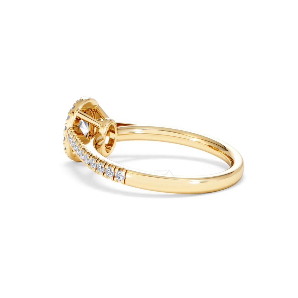 Georgina Lab Oval Diamond Halo Engagement Ring 18K Gold 1.00ct F/VS1