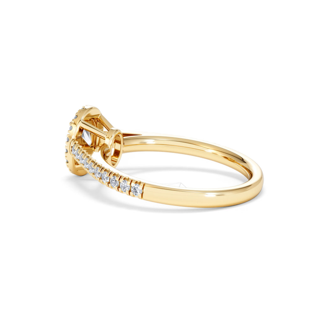 Georgina Lab Oval Diamond Halo Engagement Ring 18K Gold 1.00ct F/VS1