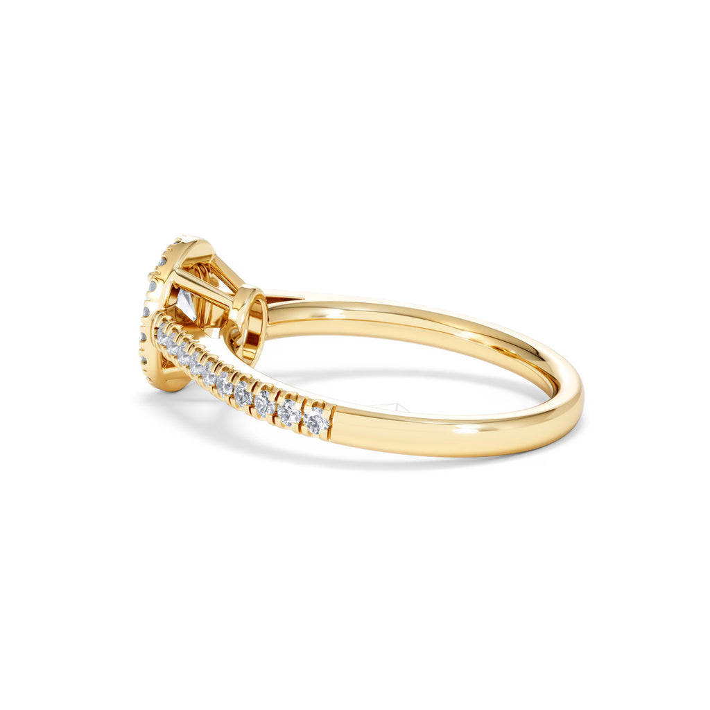 Georgina Lab Oval Diamond Halo Engagement Ring 18K Gold 1.00ct F/VS1