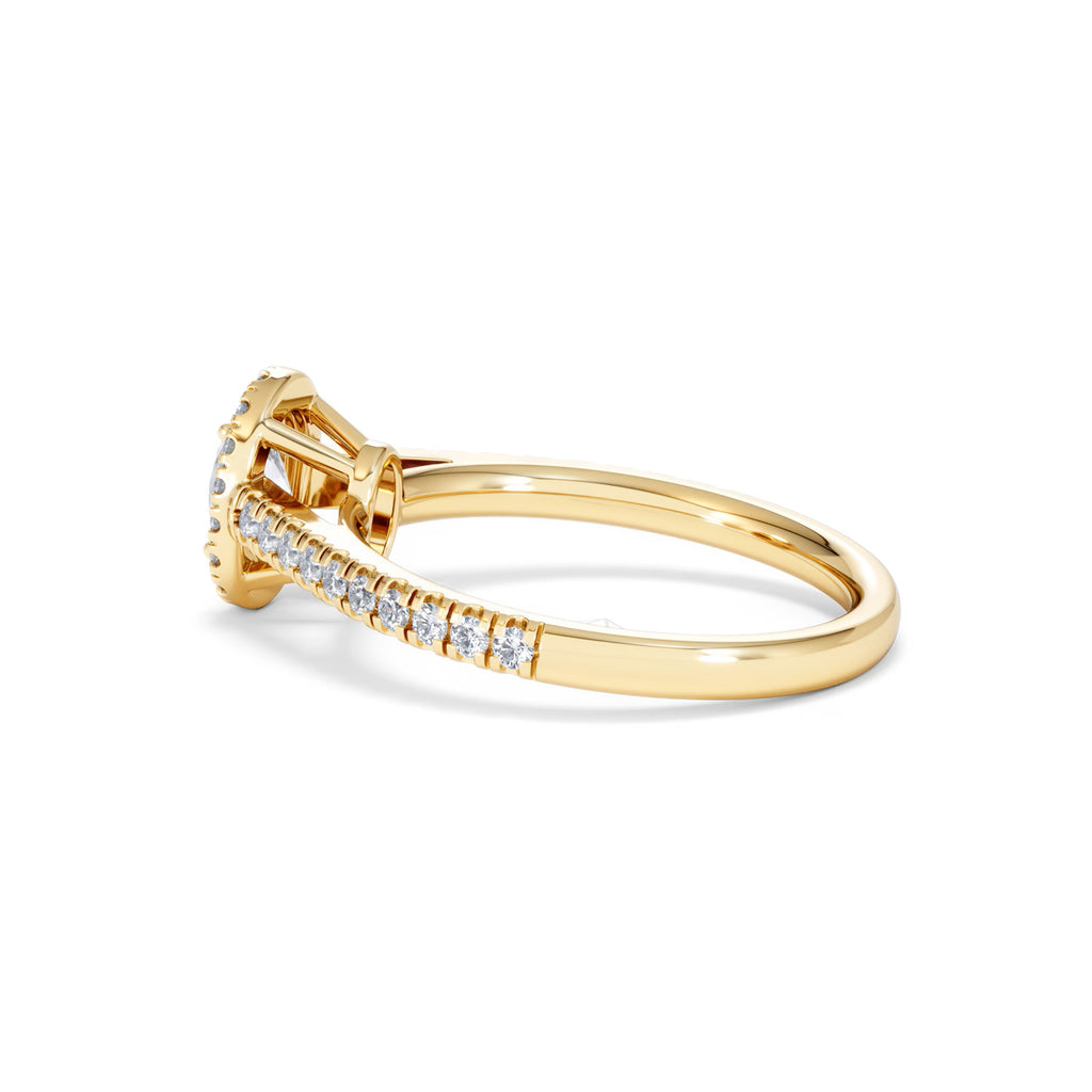 Georgina Lab Oval Diamond Halo Engagement Ring 18K Gold 1.00ct F/VS1