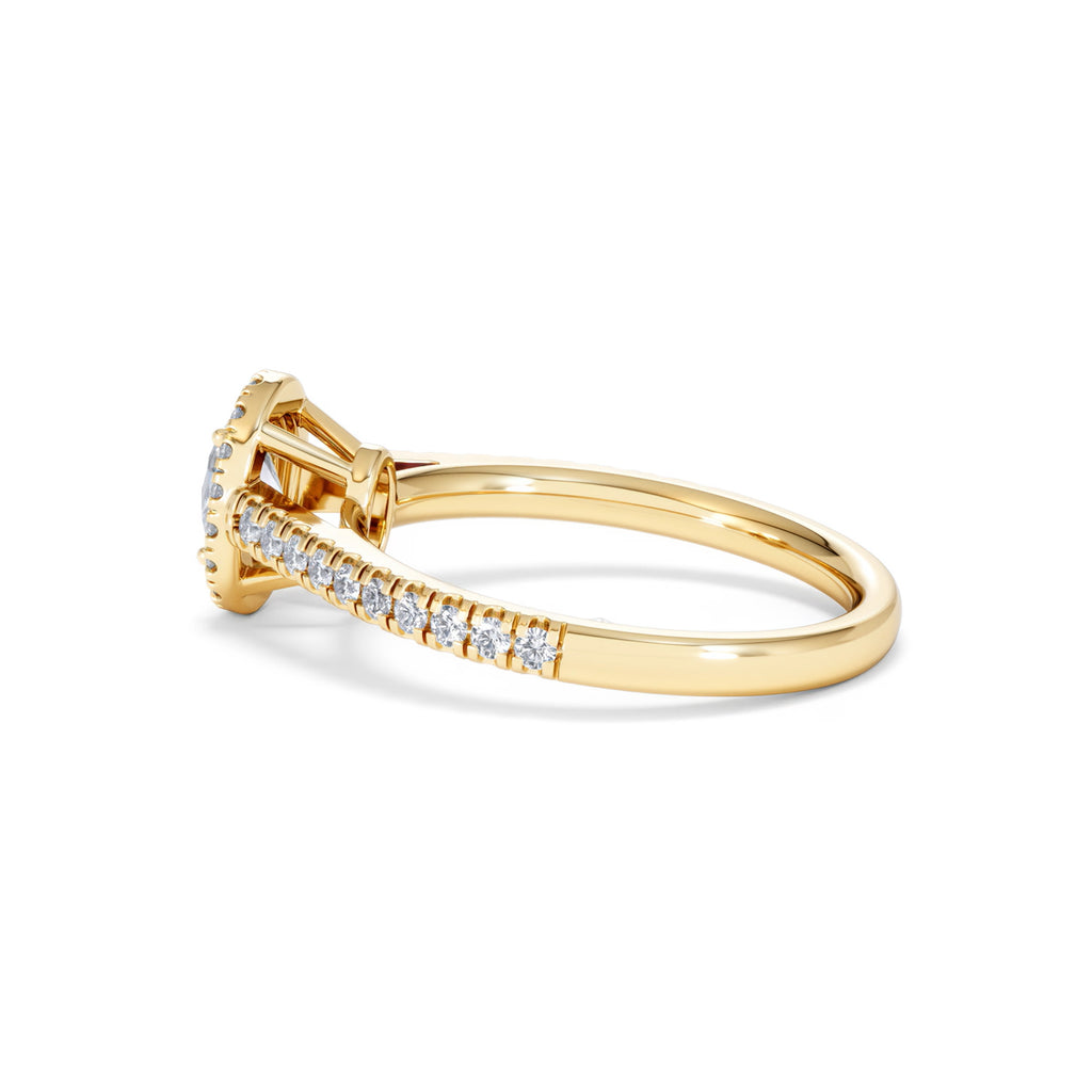 Georgina Lab Oval Diamond Halo Engagement Ring 18K Gold 1.00ct F/VS1
