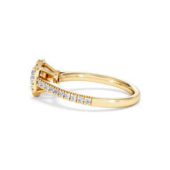 Georgina Lab Oval Diamond Halo Engagement Ring 18K Gold 1.00ct F/VS1
