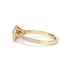 Georgina Lab Oval Diamond Halo Engagement Ring 18K Gold 1.00ct F/VS1