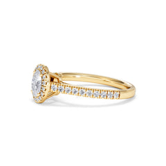 Georgina Lab Oval Diamond Halo Engagement Ring 18K Gold 1.00ct F/VS1