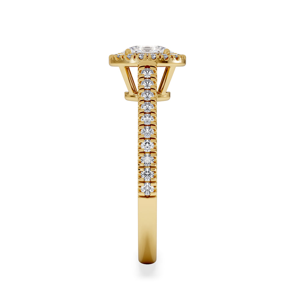 Georgina Lab Oval Diamond Halo Engagement Ring 18K Gold 1.00ct F/VS1