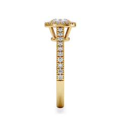 Georgina Lab Oval Diamond Halo Engagement Ring 18K Gold 1.00ct F/VS1