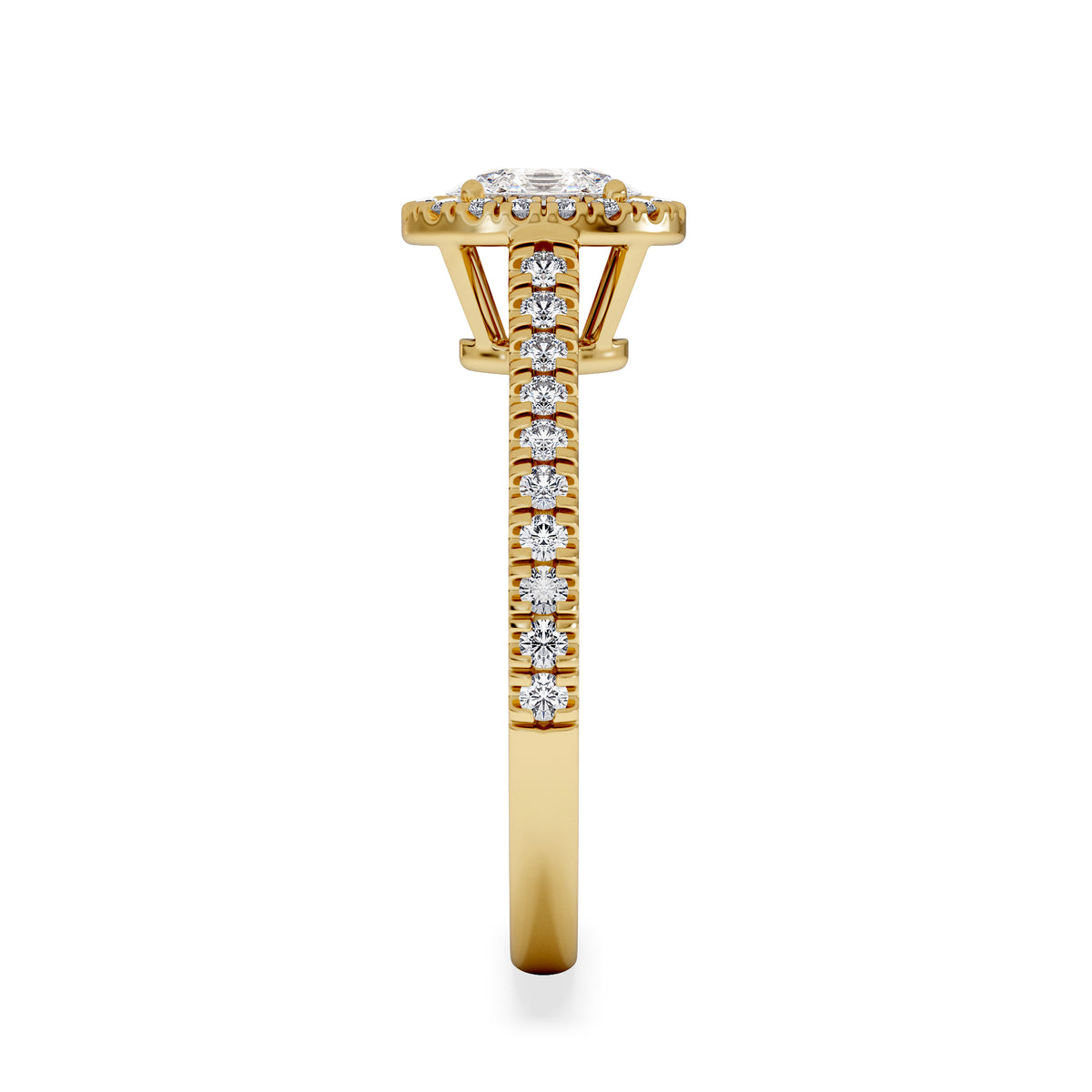Georgina Lab Oval Diamond Halo Engagement Ring 18K Gold 1.00ct F/VS1
