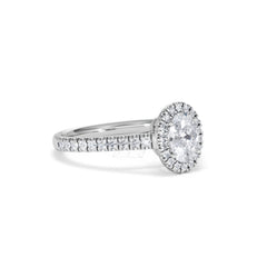 Georgina GIA Oval Diamond Halo Engagement Ring 18KW Gold 1.30ct G/Vs
