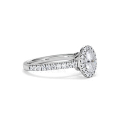 Georgina GIA Oval Diamond Halo Engagement Ring Platinum 1.30ct G/Vs