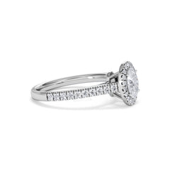 Georgina GIA Oval Diamond Halo Engagement Ring Platinum 1.30ct G/Vs
