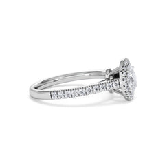 Georgina GIA Oval Diamond Halo Engagement Ring Platinum 1.30ct G/Vs