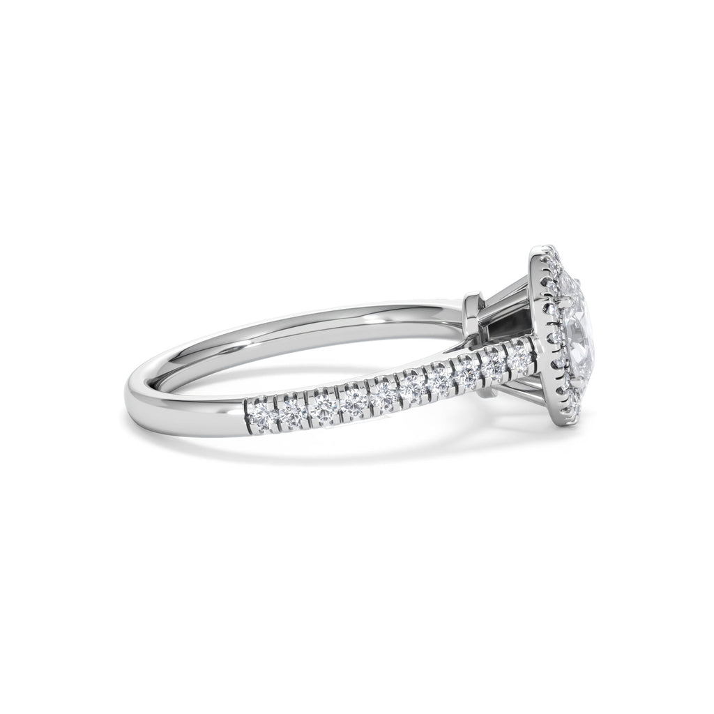 Georgina GIA Oval Diamond Halo Engagement Ring Platinum 1.30ct G/Vs
