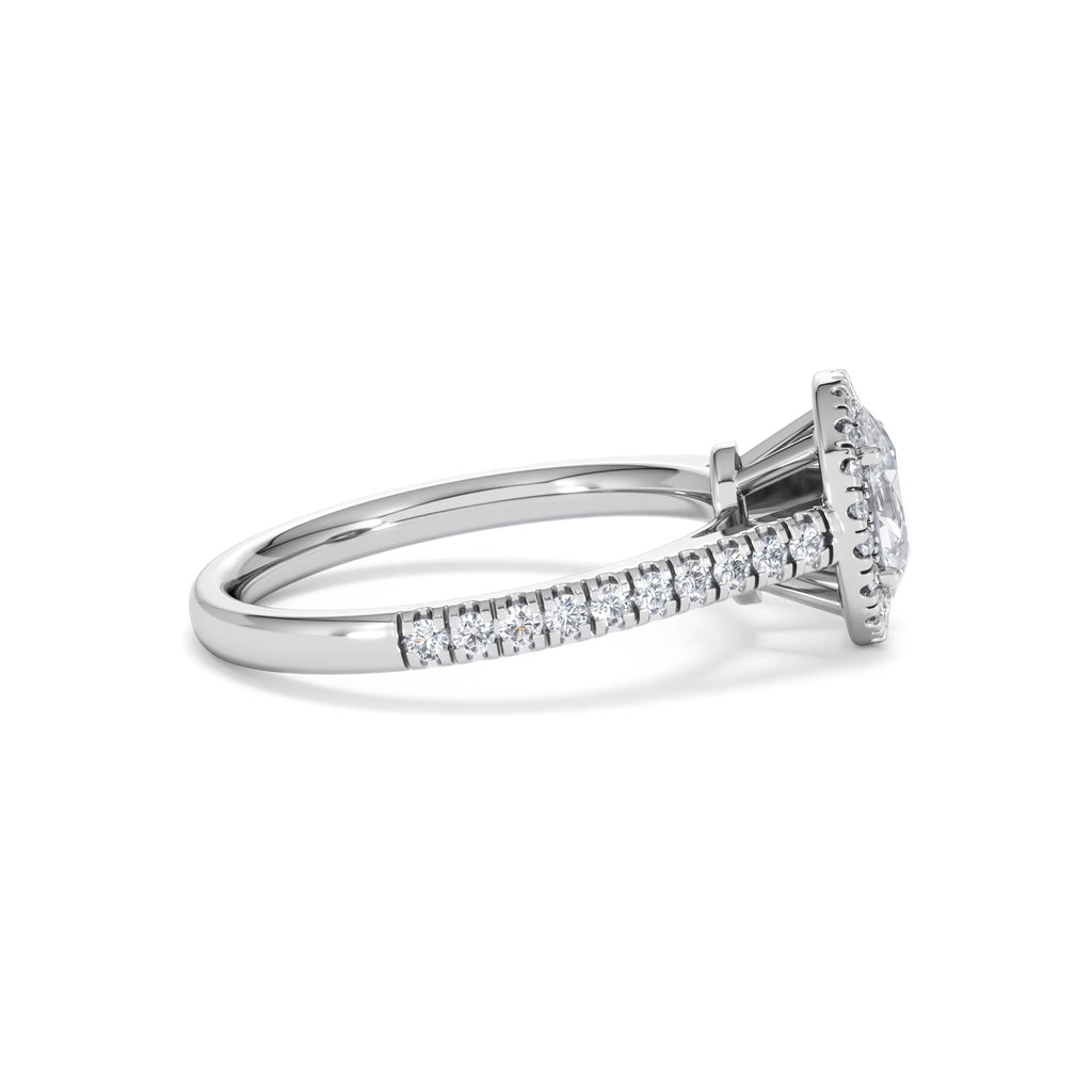 Georgina GIA Oval Diamond Halo Engagement Ring Platinum 1.30ct G/Vs