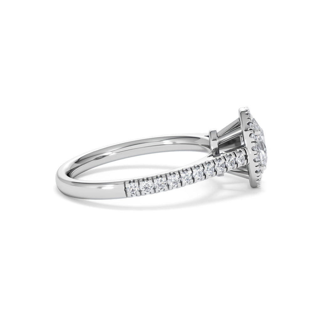 Georgina GIA Oval Diamond Halo Engagement Ring 18KW Gold 1.30ct G/Vs