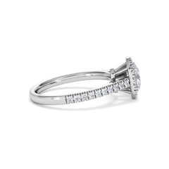 Georgina GIA Oval Diamond Halo Engagement Ring Platinum 1.30ct G/Vs