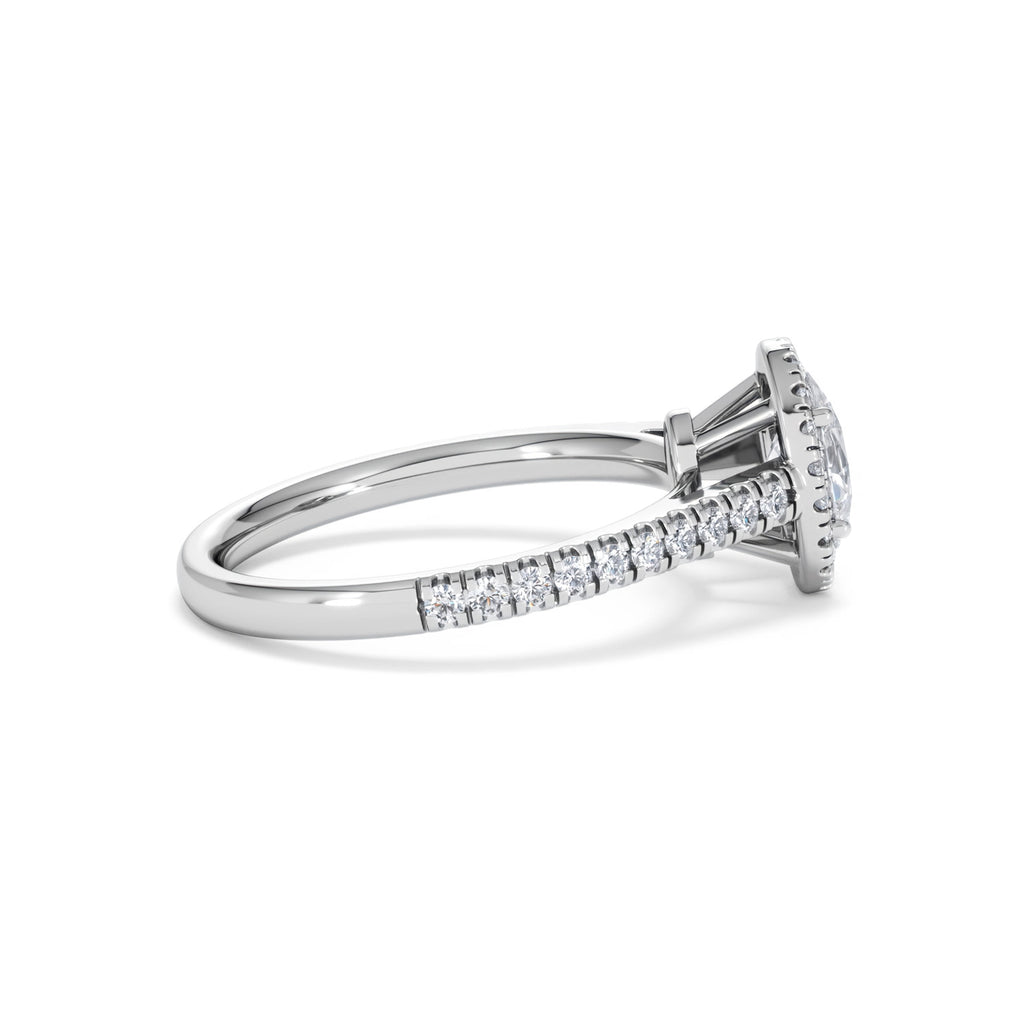 Georgina GIA Oval Diamond Halo Engagement Ring Platinum 1.30ct G/Vs