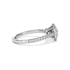 Georgina GIA Oval Diamond Halo Engagement Ring Platinum 1.30ct G/Vs